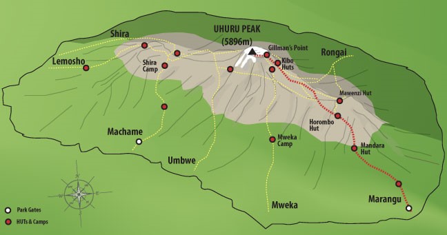 5 Days Marangu route  Climbing Mount Kilimanjaro
